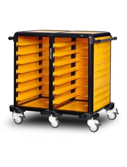 Gastrolley 75 İkili Servis Tepsi Arabası, 2 Yanı ve Arkası Kapalı, 101x71x99 cm