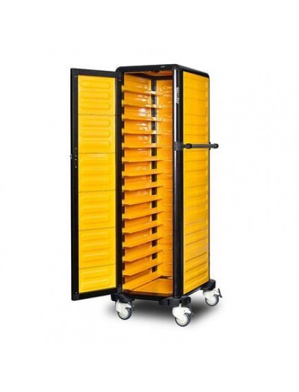 Gastrolley 150 Tekli Servis Tepsi Arabası, 2 Yanı ve Arkası Kapalı, Kapılı, 57x75x174 cm