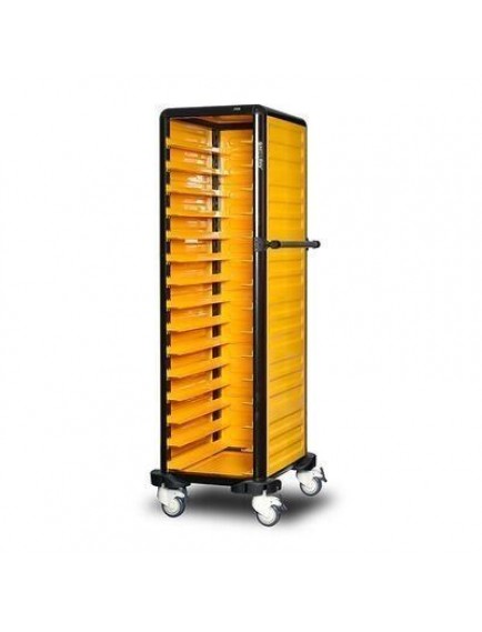 Gastrolley 150 Tekli Servis Tepsi Arabası, 2 Yanı ve Arkası Kapalı, 57x71x174 cm