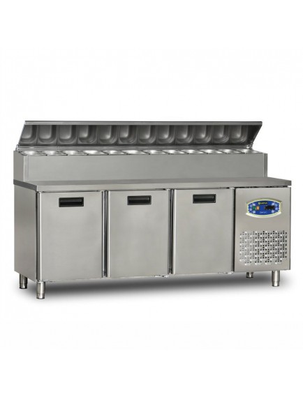 22TBF3S-PA70  3 KAPILI ALÇAK MONTE PİZZA HAZIRLIK DOLABI